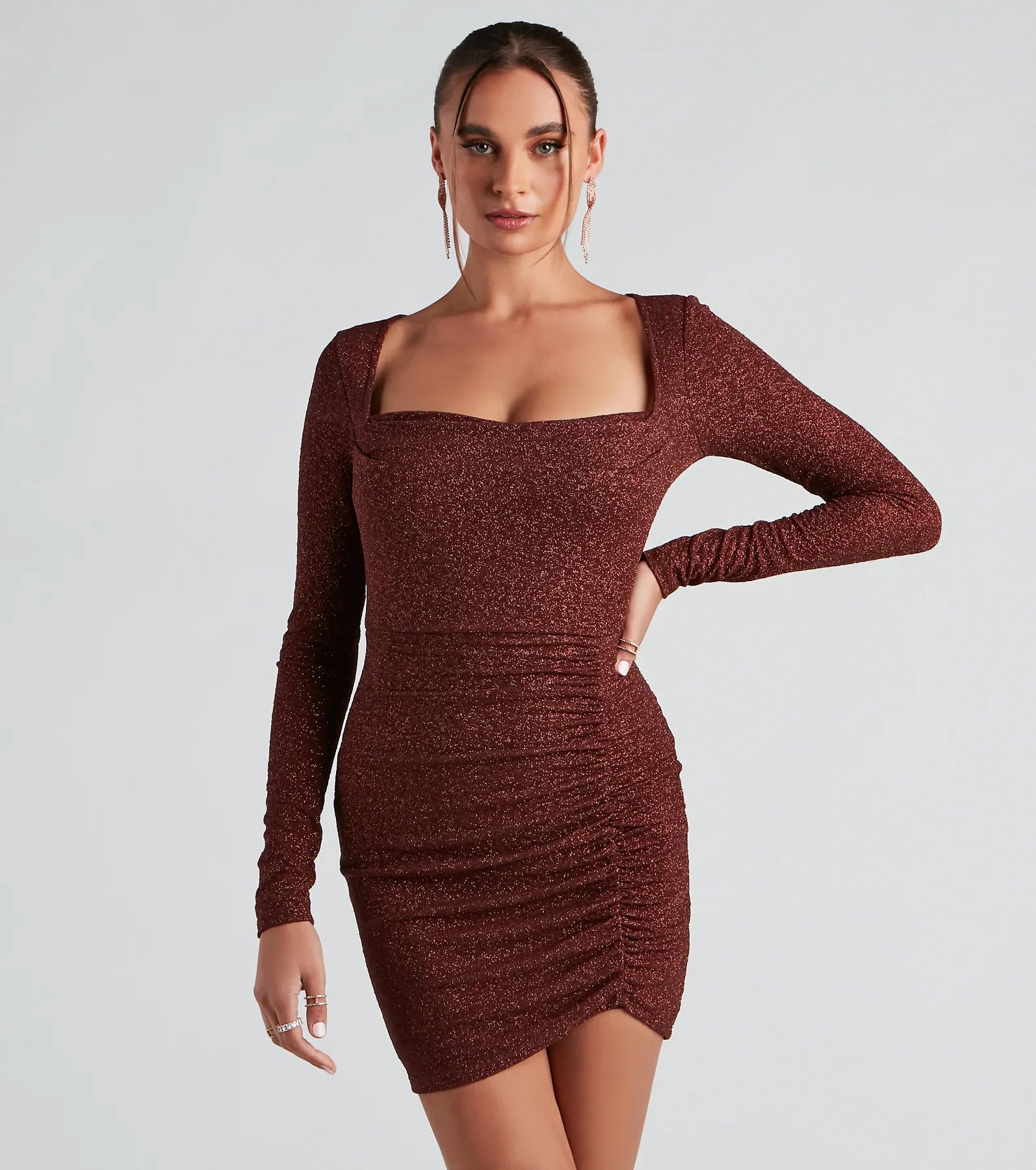 Toni Glitter Cowl Neck Mini Dress - Image 13