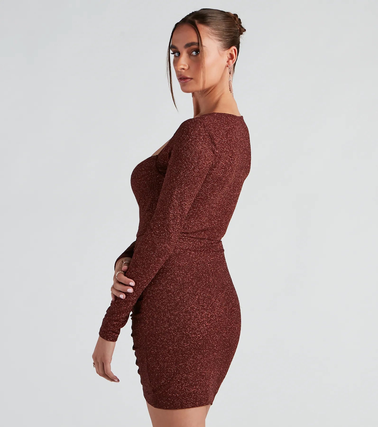 Toni Glitter Cowl Neck Mini Dress - Image 14