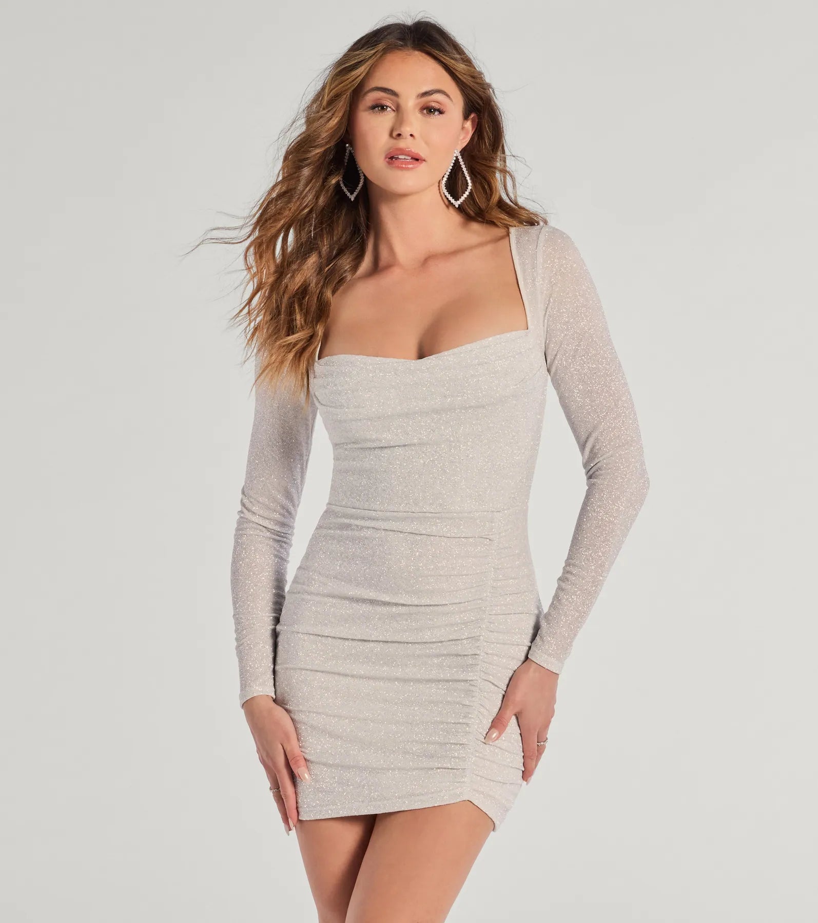 Toni Glitter Cowl Neck Mini Dress - Image 26