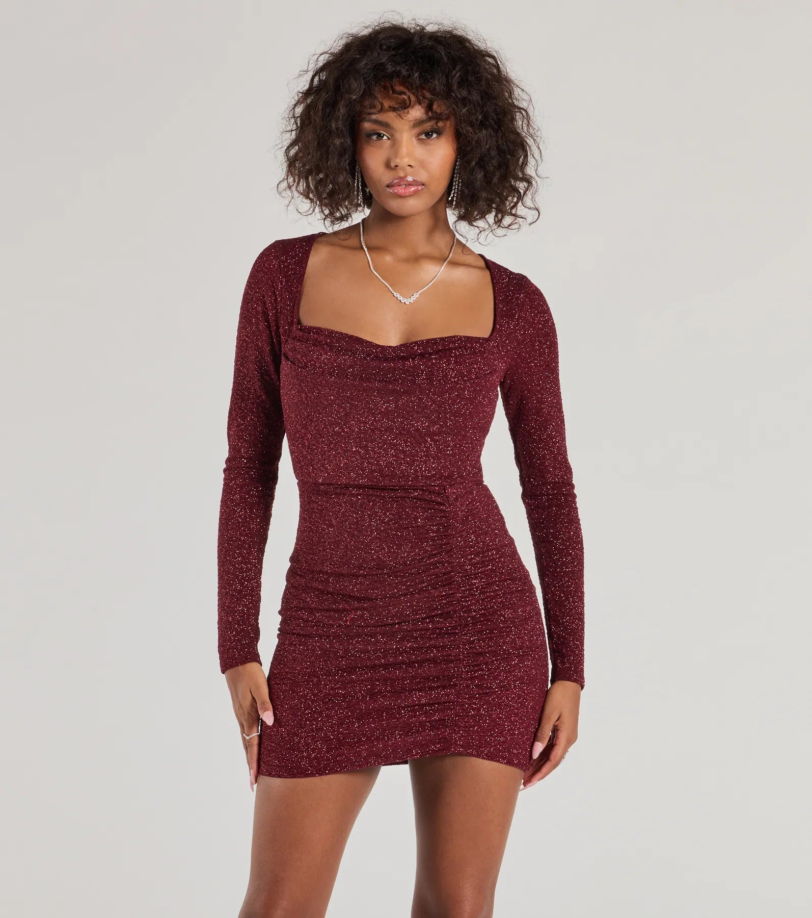 Toni Glitter Cowl Neck Mini Dress - Image 30