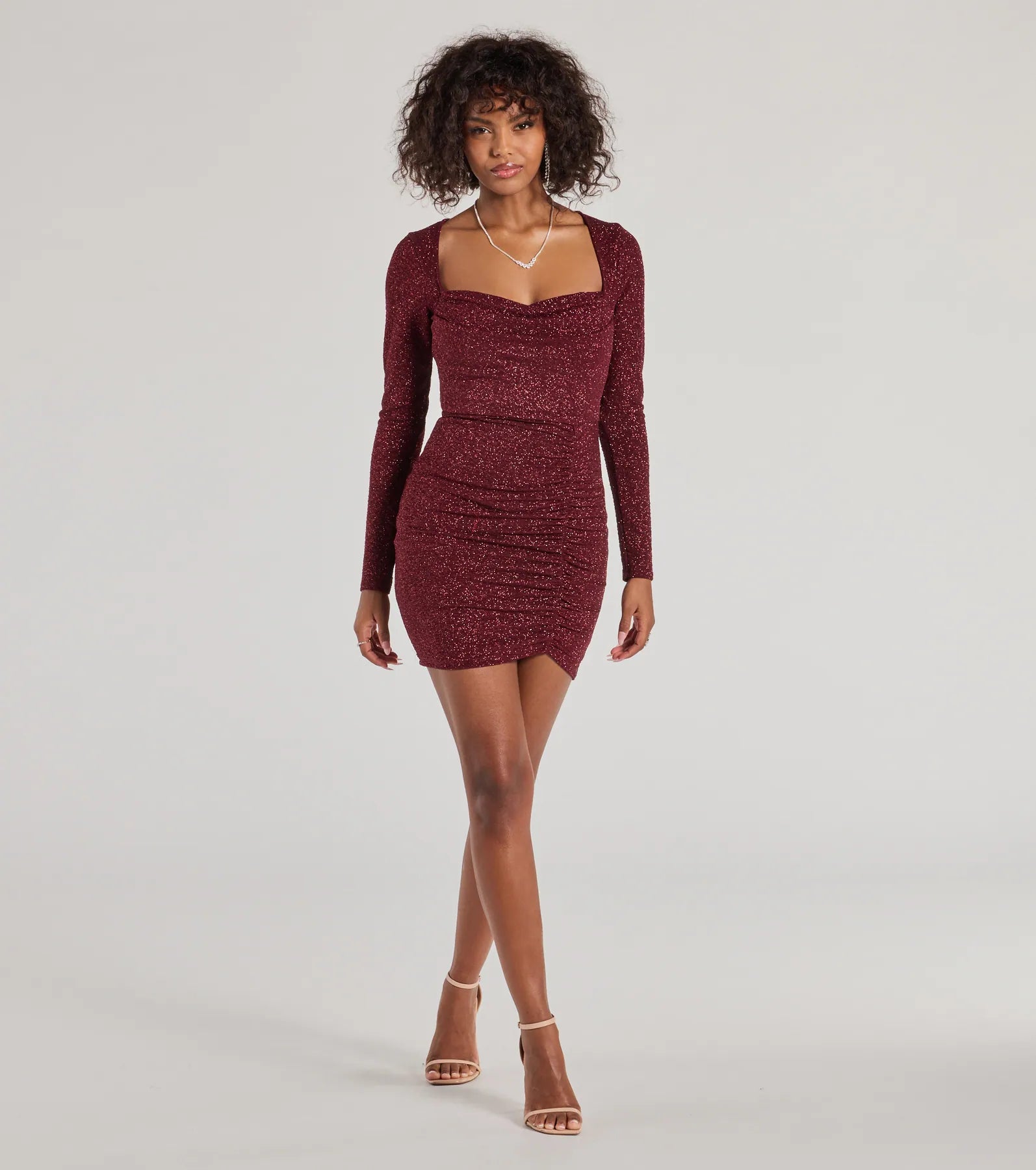 Toni Glitter Cowl Neck Mini Dress - Image 32