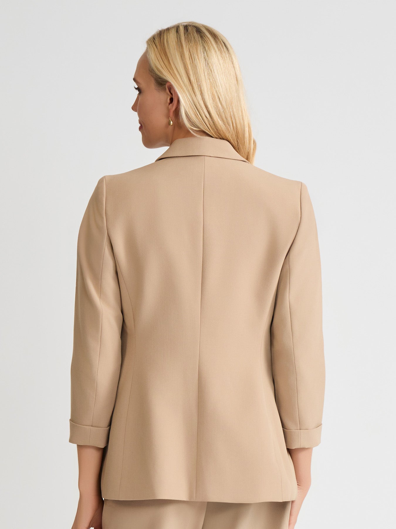 Notch Collar Rolled Cuff Bi-Stretch Blazer - Image 4