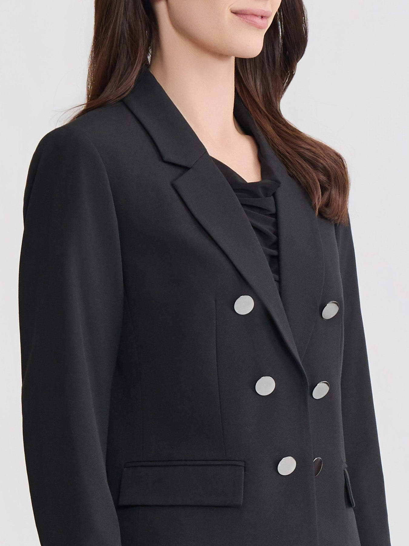 Faux Double Breasted Jacket, Polished Bi-Stretch - Image 3