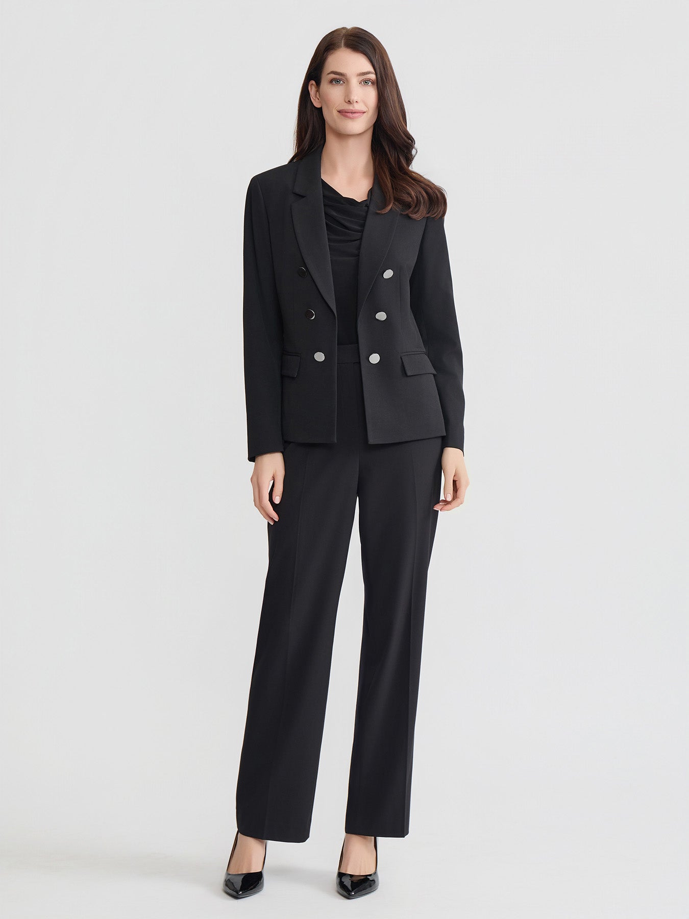 Faux Double Breasted Jacket, Polished Bi-Stretch - Image 5