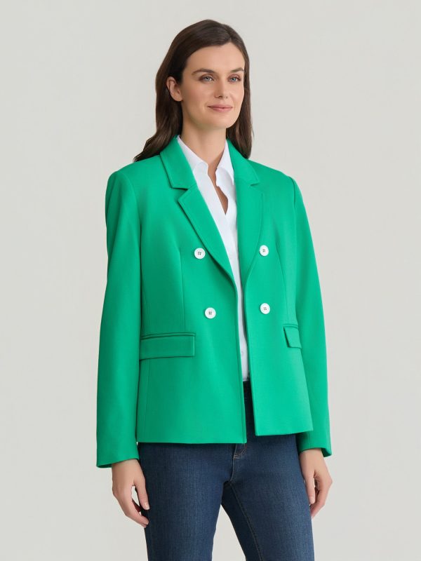 Faux Double Breasted Jacket with Back Tab