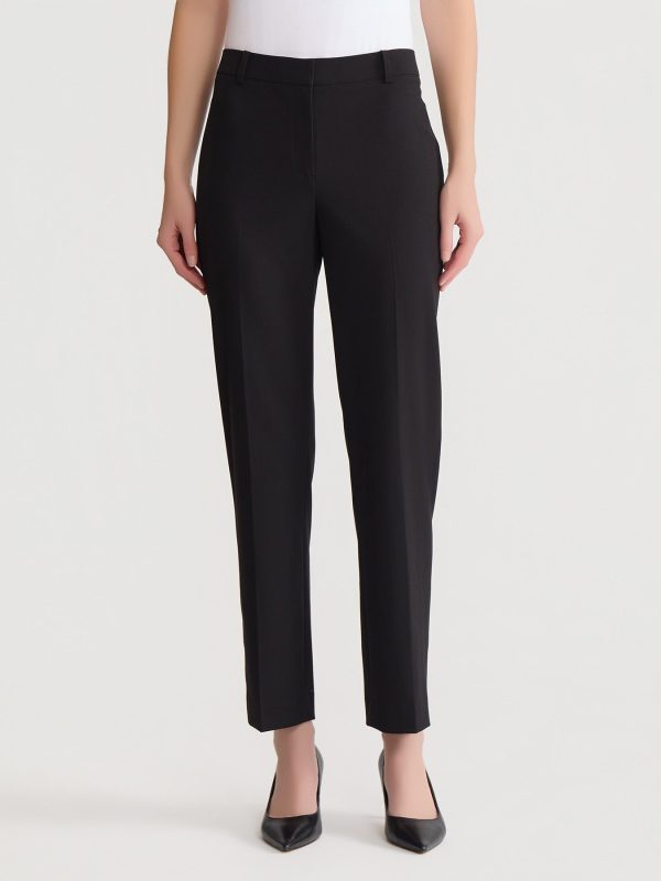 Fly Front Slim Leg Ankle Pant, Polished Bi-Stretch