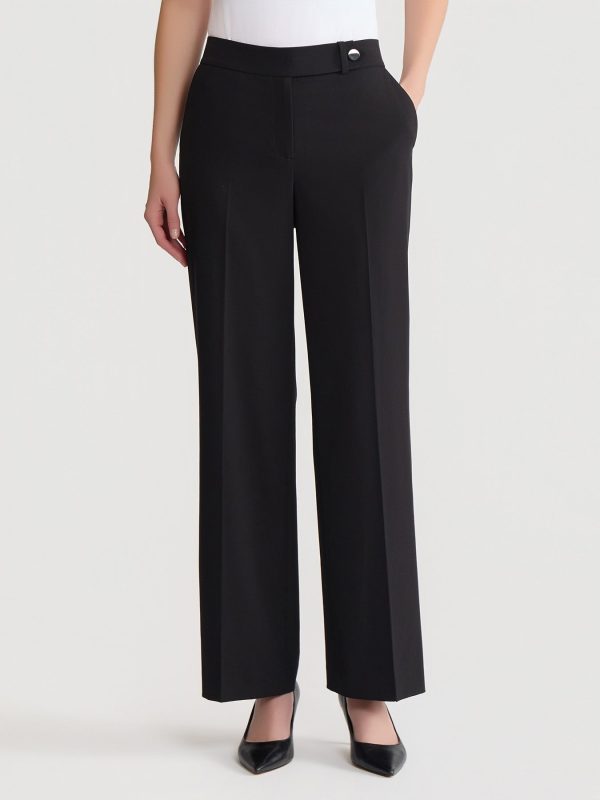 Slash Pocket Wide Leg Pant, Polished Bi-Stretch