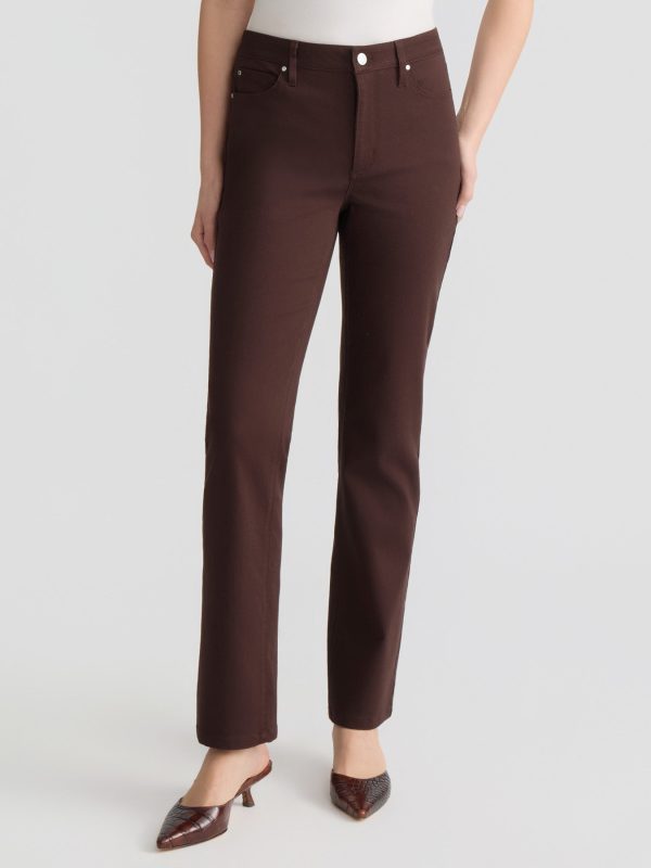 Petite Lexington Straight Leg Jeans, Coffee Bean
