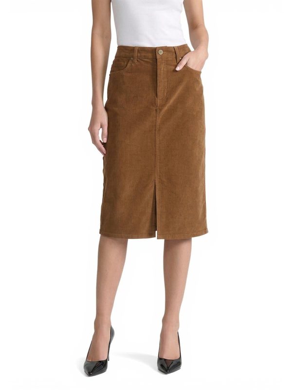 Lexington Corduroy Midi Skirt, Caramel