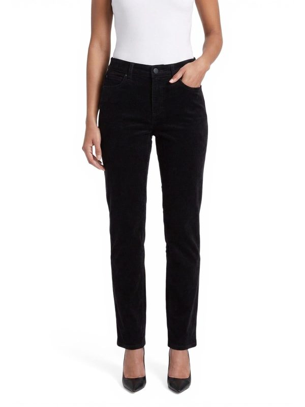 Lexington Corduroy Straight Leg Pants, Black