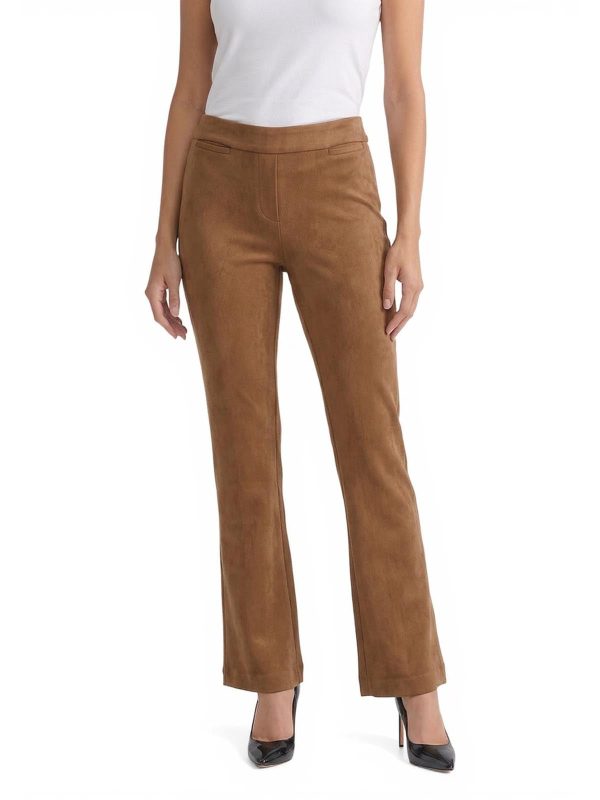 Pull-On Bootcut Pants, Scuba Suede