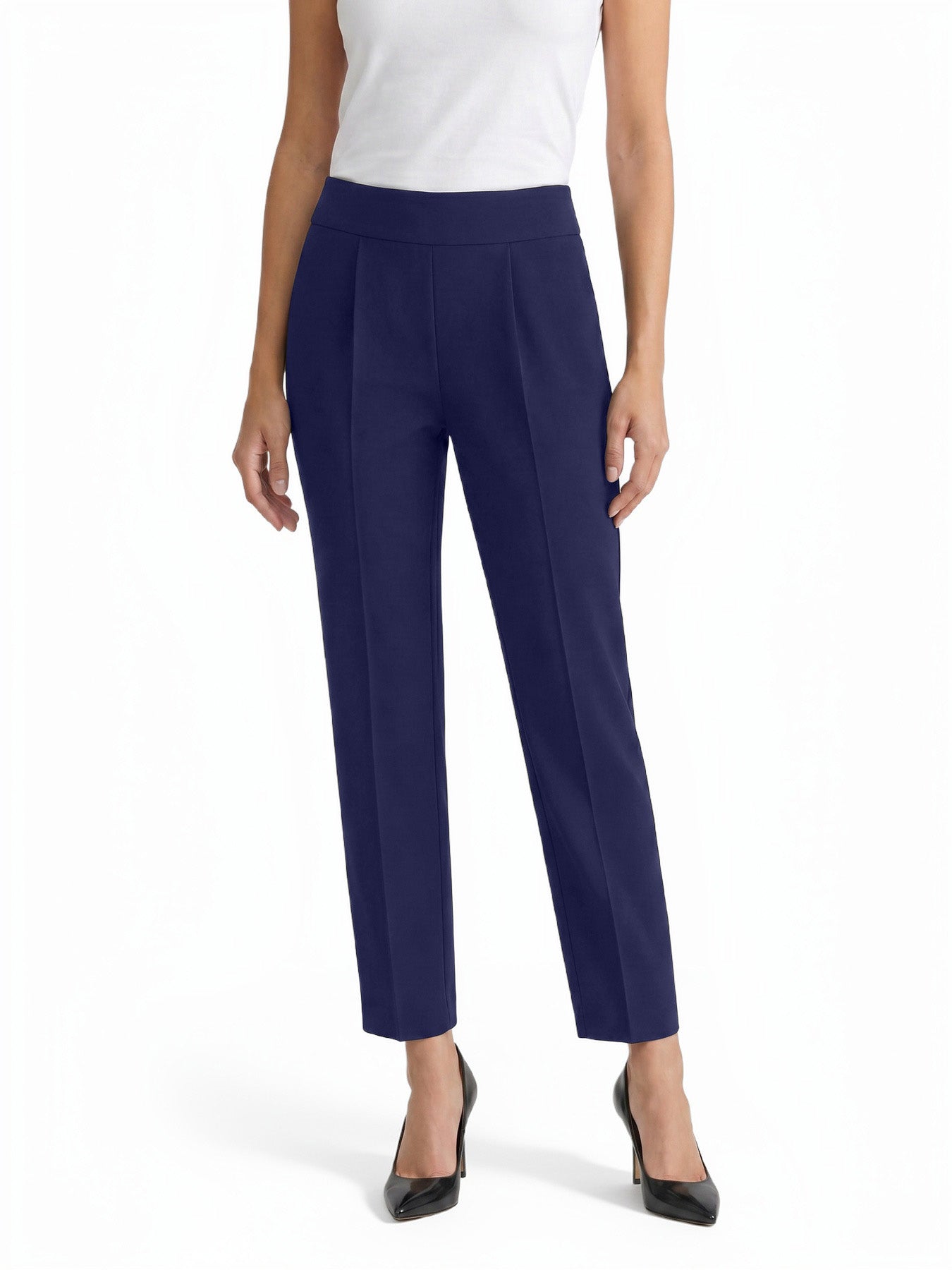 Petite Pull-On Pintuck Pants, Serenity Knit