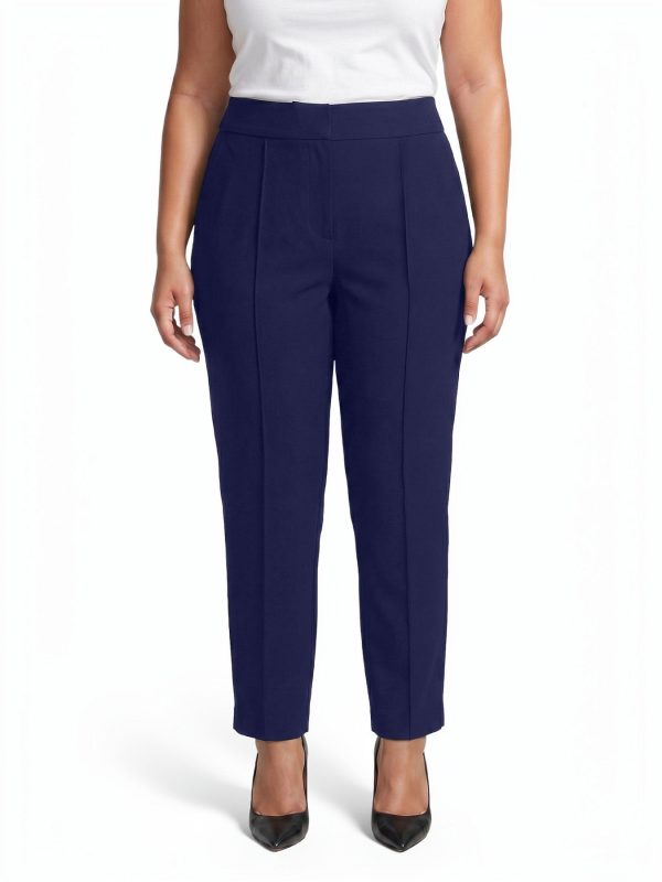 Plus Pull-On Pintuck Pants, Serenity Knit