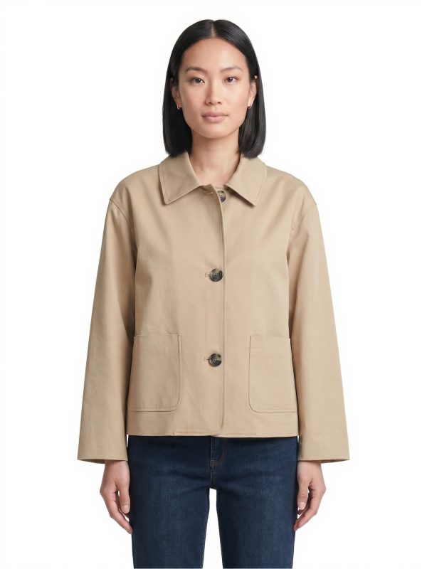 Three Button Jacket, Cotton Sateen