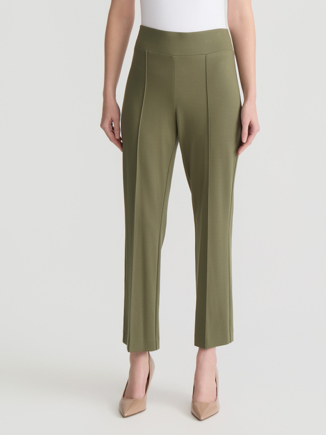 Petite Pull-On Pintuck Pants, Serenity Knit