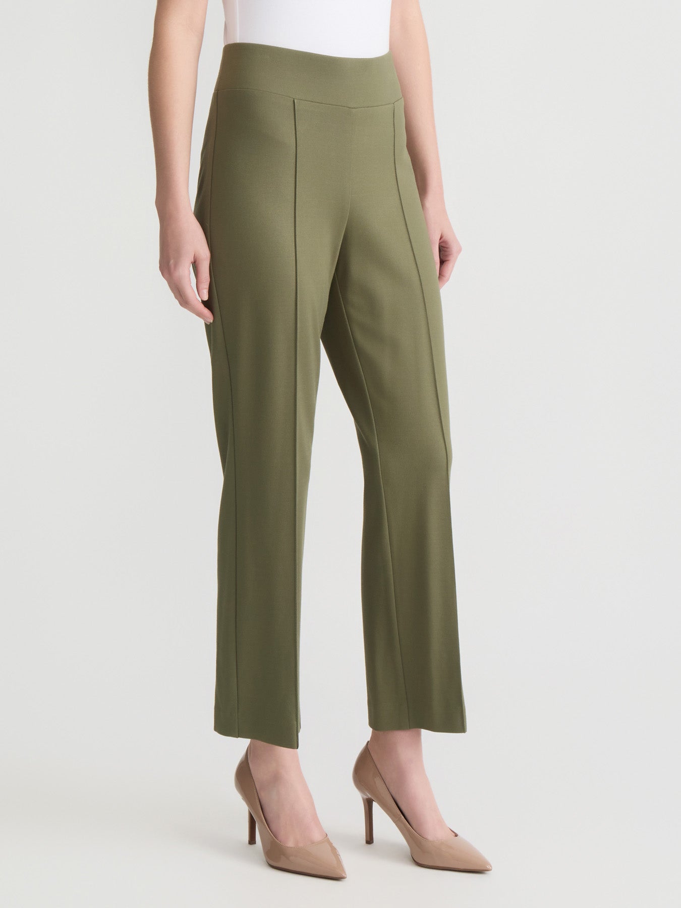 Petite Pull-On Pintuck Pants, Serenity Knit - Image 2