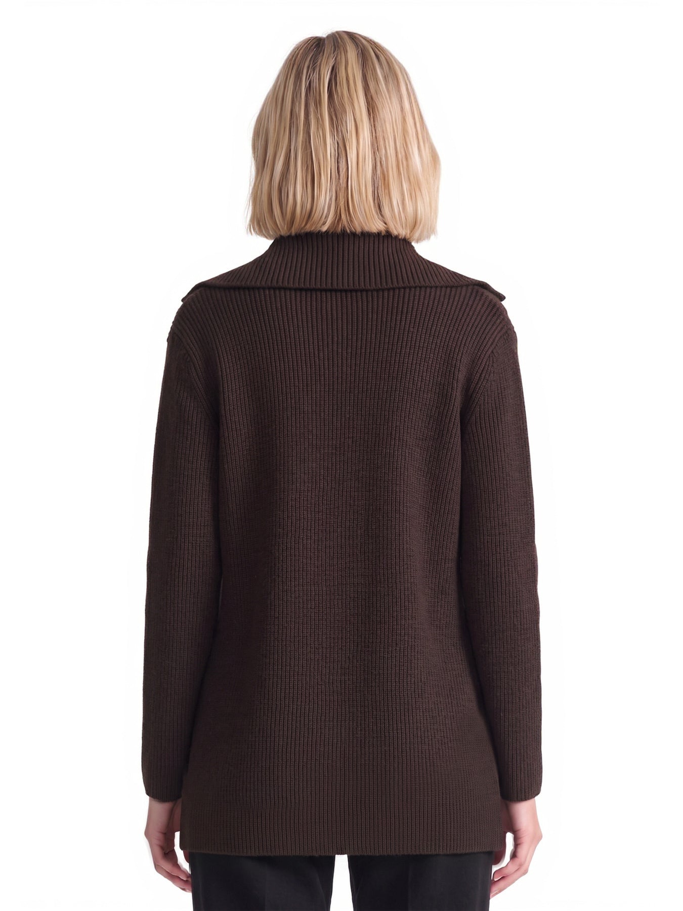 Toggle Front Coat, Ribbed Knit - Image 3